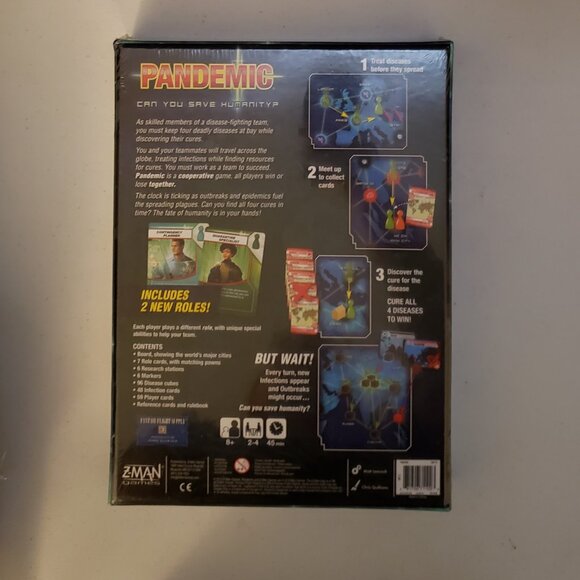 Pandemic Board Game Brand New Sealed Z-Man Games Kids 8+ Cooperative Apocalypse - Picture 2 of 6